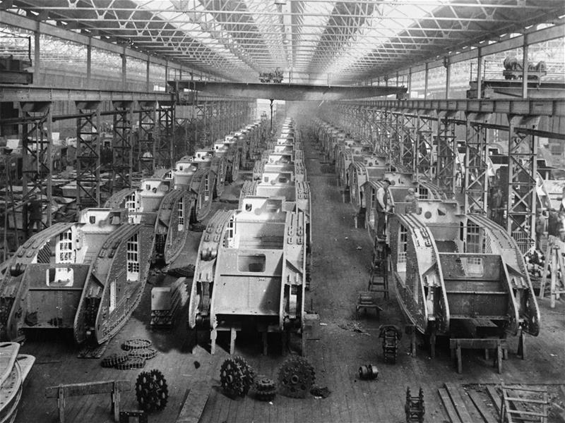British tank factory, 1917