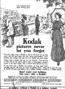 Kodak advert, The Times 7th July 1914