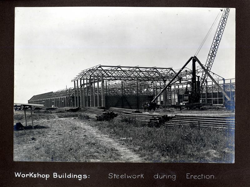 Workshop buildings, steelwork
