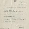 Letter from War Office