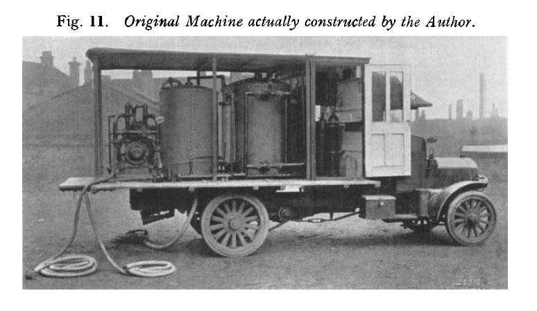 Black and white photograph of Captain Arthur's sterilization lorry